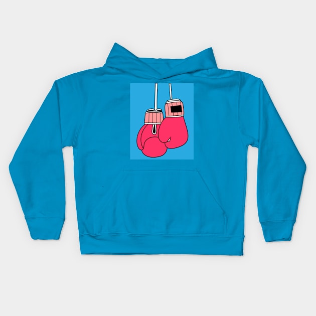 Boxing Female Boxer Retro Boxing Gloves Kids Hoodie by flofin